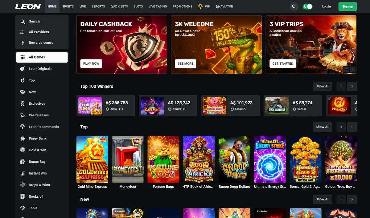 LEON Casino Australia: Online Pokies, Live Casino & Sports Betting