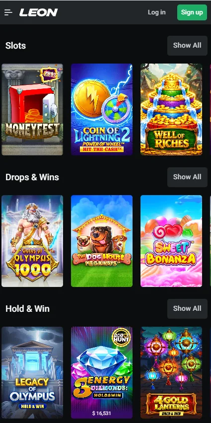 Mobile Pokies at LEON Casino Australia